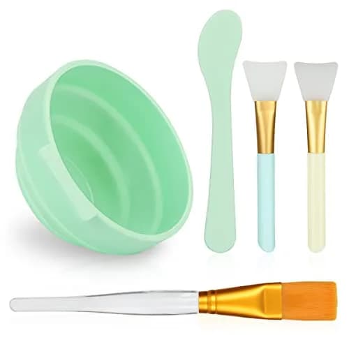 Plazuria Face Mask Mixing Bowl Set, 5 in 1 DIY Kit with Silicone Face Mask Brush & Soft Face Brushes thumbnail 1