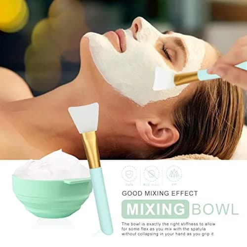 Plazuria Face Mask Mixing Bowl Set, 5 in 1 DIY Kit with Silicone Face Mask Brush & Soft Face Brushes thumbnail 6