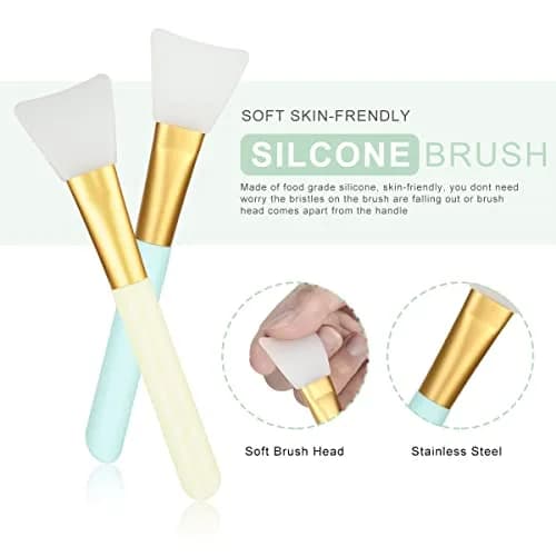 Plazuria Face Mask Mixing Bowl Set, 5 in 1 DIY Kit with Silicone Face Mask Brush & Soft Face Brushes thumbnail 3