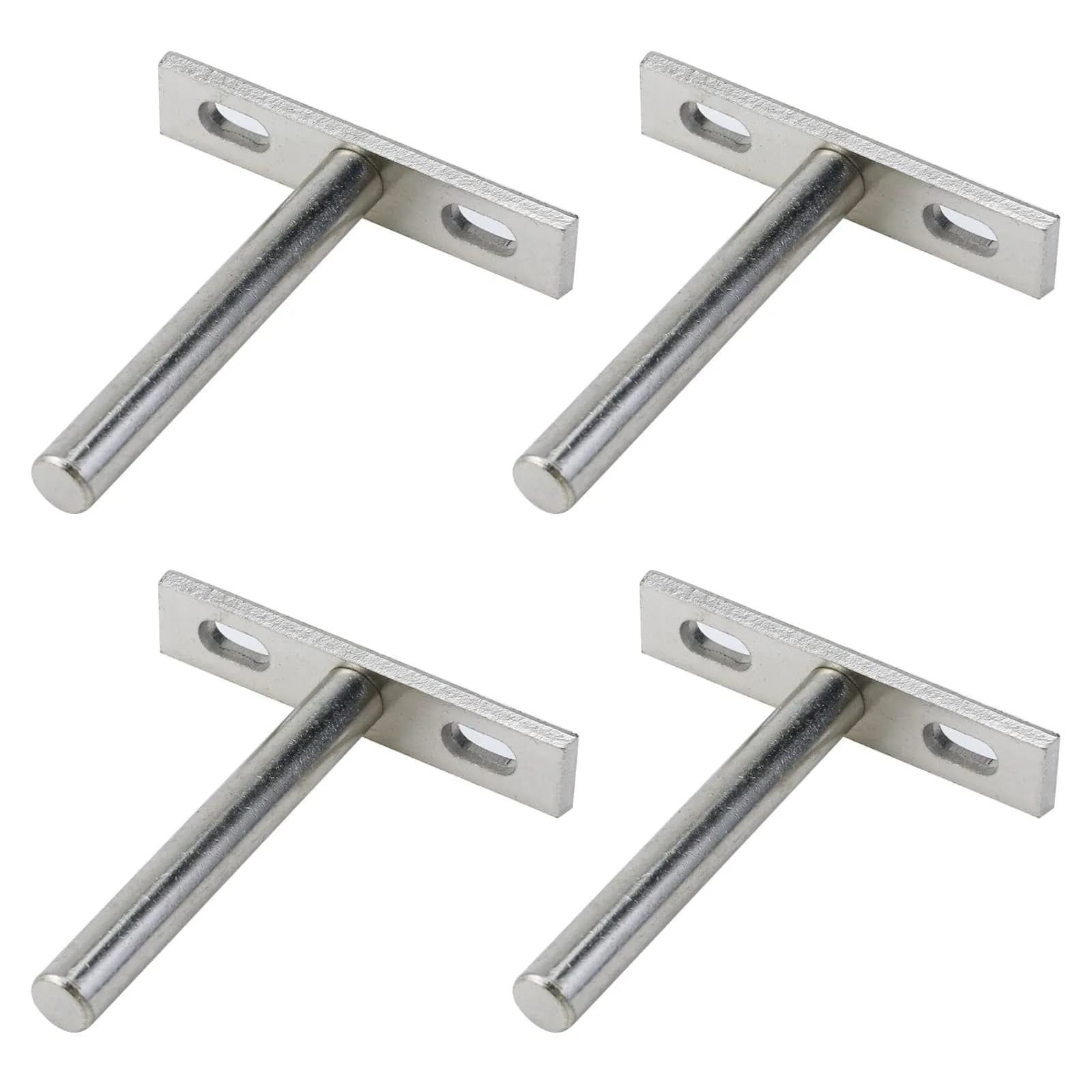 Antrader 3 Inch Floating Shelf Brackets Set of 4 | Heavy Duty Cold Rolled Steel for DIY Projects — Silver