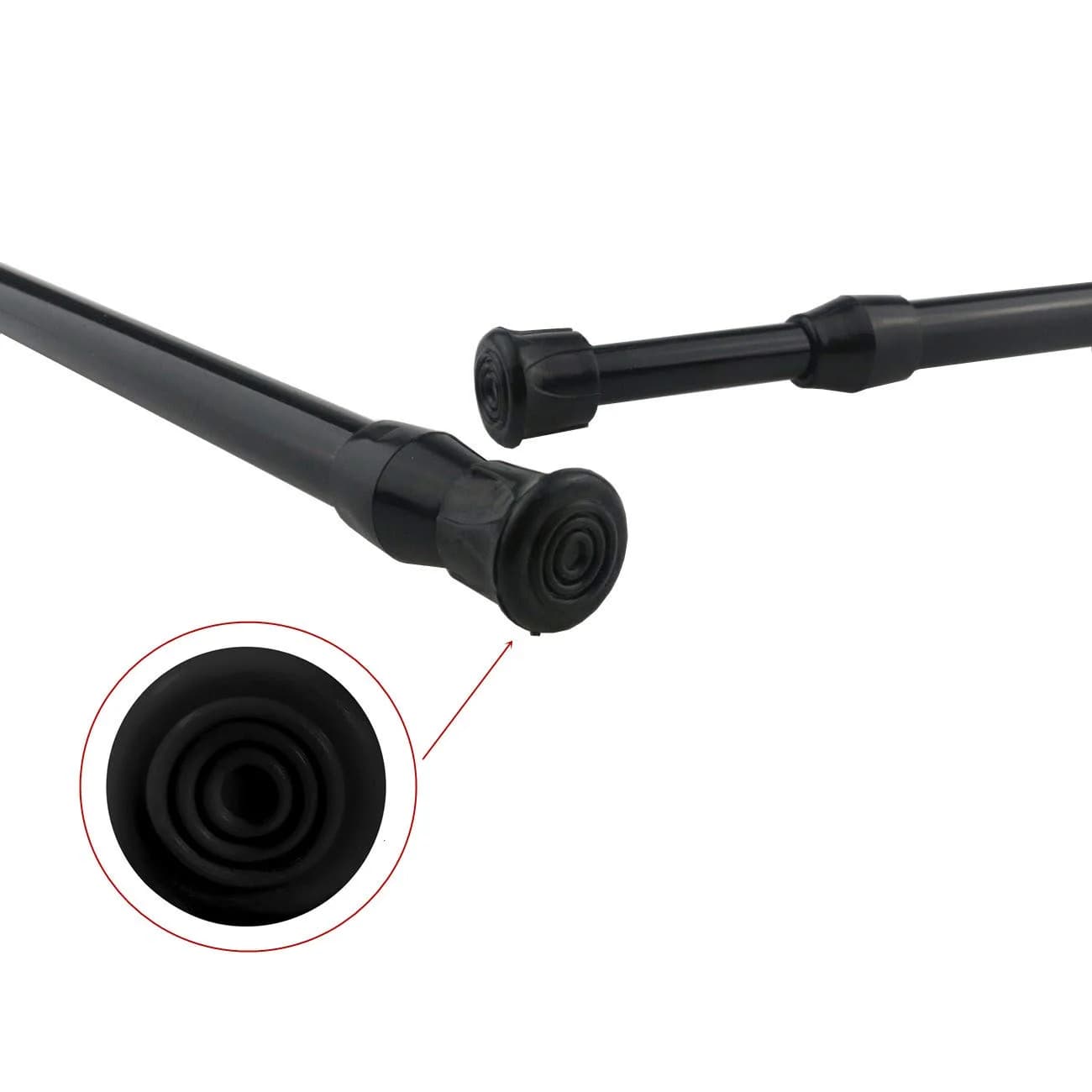 qinnsou Black 4 Pack Tension Shower Rods 40-70cm (15.7-28 Inch) | Rust-Proof Spring Steel for Bathrooms & Closets - view 5