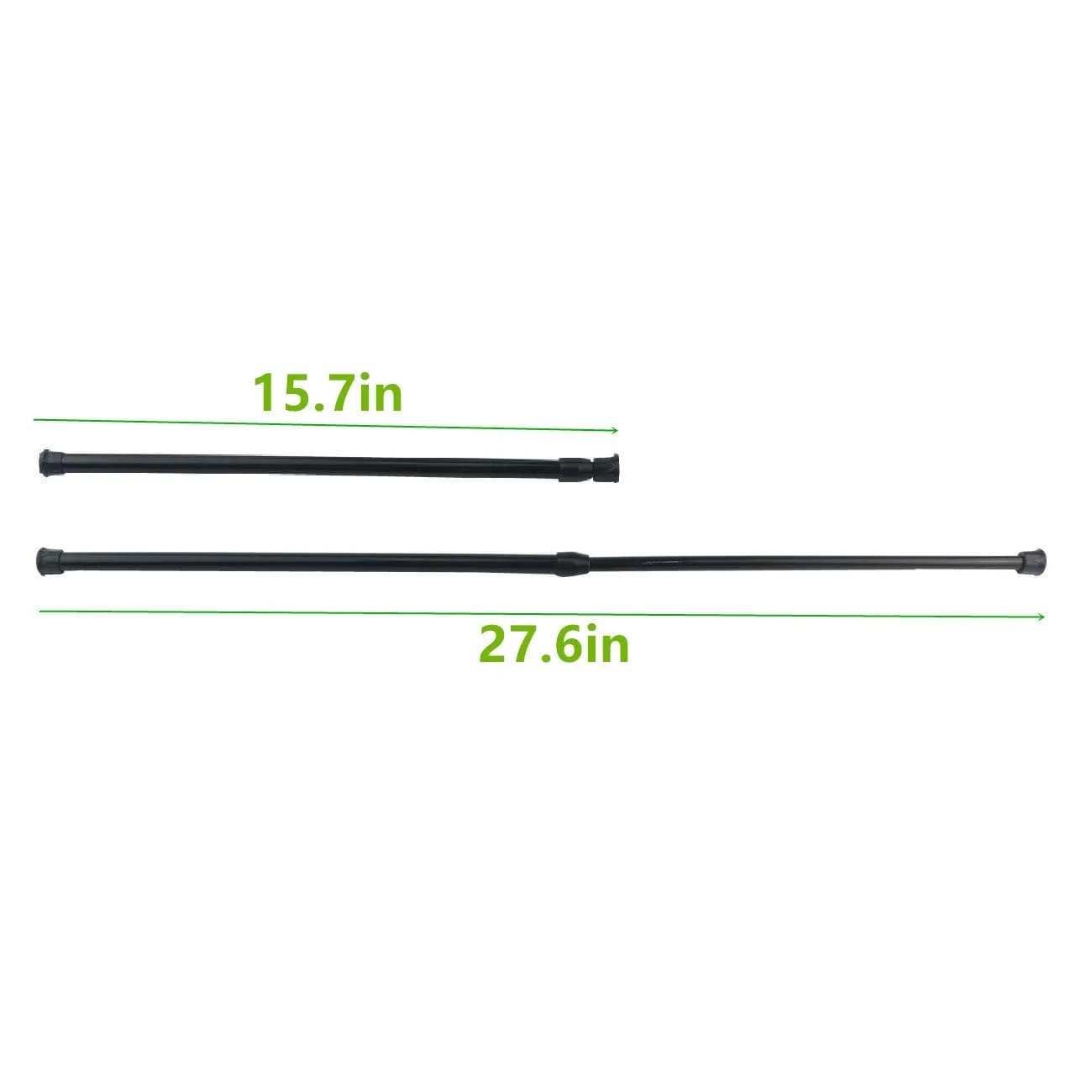 qinnsou Black 4 Pack Tension Shower Rods 40-70cm (15.7-28 Inch) | Rust-Proof Spring Steel for Bathrooms & Closets - view 2