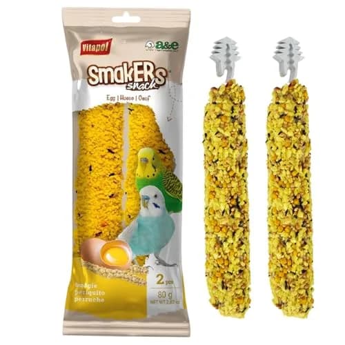 Vitapol Smakers Egg Treat Sticks for Parakeets & Budgies, Twin Pack | Protein-Rich for Feather Health thumbnail 1