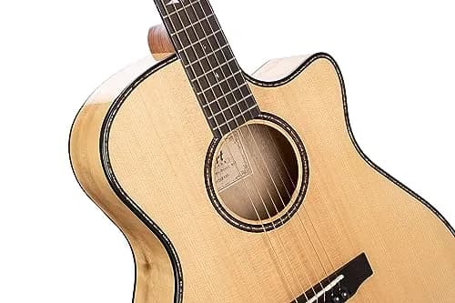 Cort Grand Regal Series Acoustic-Electric Guitar, Natural Glossy | Bevel Cut Grand Auditorium, Full Size, Myrtlewood & Sitka Spruce thumbnail 4