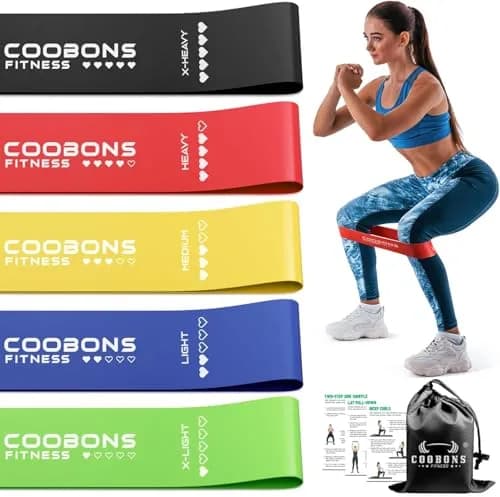 COOBONS FITNESS Resistance Bands for Women and Men | 50LB Exercise Loop Bands for Yoga, Pilates, Rehab, Home Workout thumbnail 1