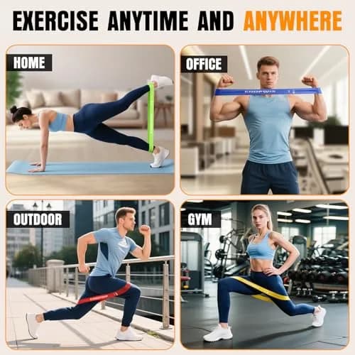 COOBONS FITNESS Resistance Bands for Women and Men | 50LB Exercise Loop Bands for Yoga, Pilates, Rehab, Home Workout thumbnail 7