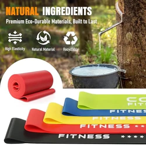 COOBONS FITNESS Resistance Bands for Women and Men | 50LB Exercise Loop Bands for Yoga, Pilates, Rehab, Home Workout thumbnail 8
