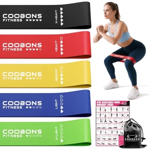 COOBONS FITNESS Resistance Bands for Women and Men | 50LB Exercise Loop Bands for Yoga, Pilates, Rehab, Home Workout thumbnail 9