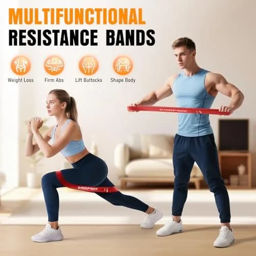 COOBONS FITNESS Resistance Bands for Women and Men | 50LB Exercise Loop Bands for Yoga, Pilates, Rehab, Home Workout thumbnail 2