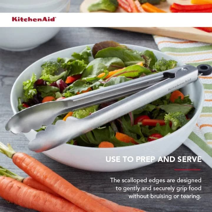 KitchenAid Stainless Steel Utility Tongs 11.6 Inches | Dishwasher Safe & Locking Mechanism thumbnail 7