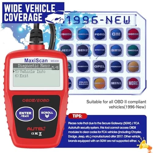 Autel OBD2 Scanner MS309 Universal Car Engine Fault Code Reader | Reads & Clears Codes thumbnail 7