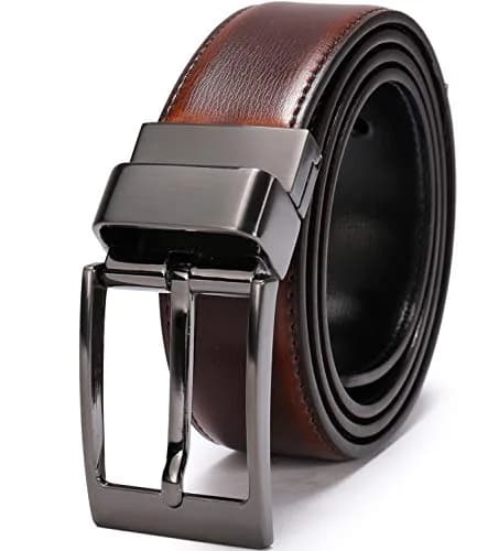 beltox fine Men's Dress Belt Leather Reversible 1.25" Wide | Formal & Casual Dual-Side Belt thumbnail 4
