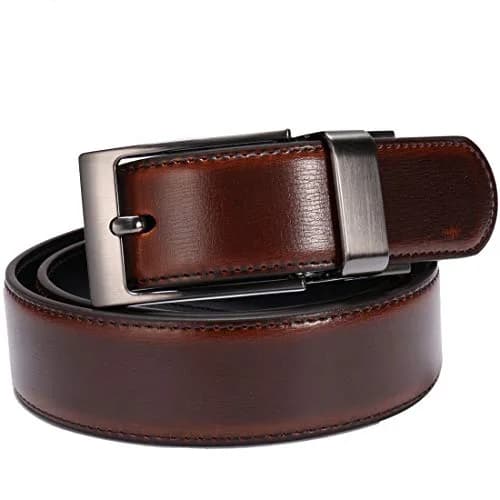 beltox fine Men's Dress Belt Leather Reversible 1.25" Wide | Formal & Casual Dual-Side Belt thumbnail 7