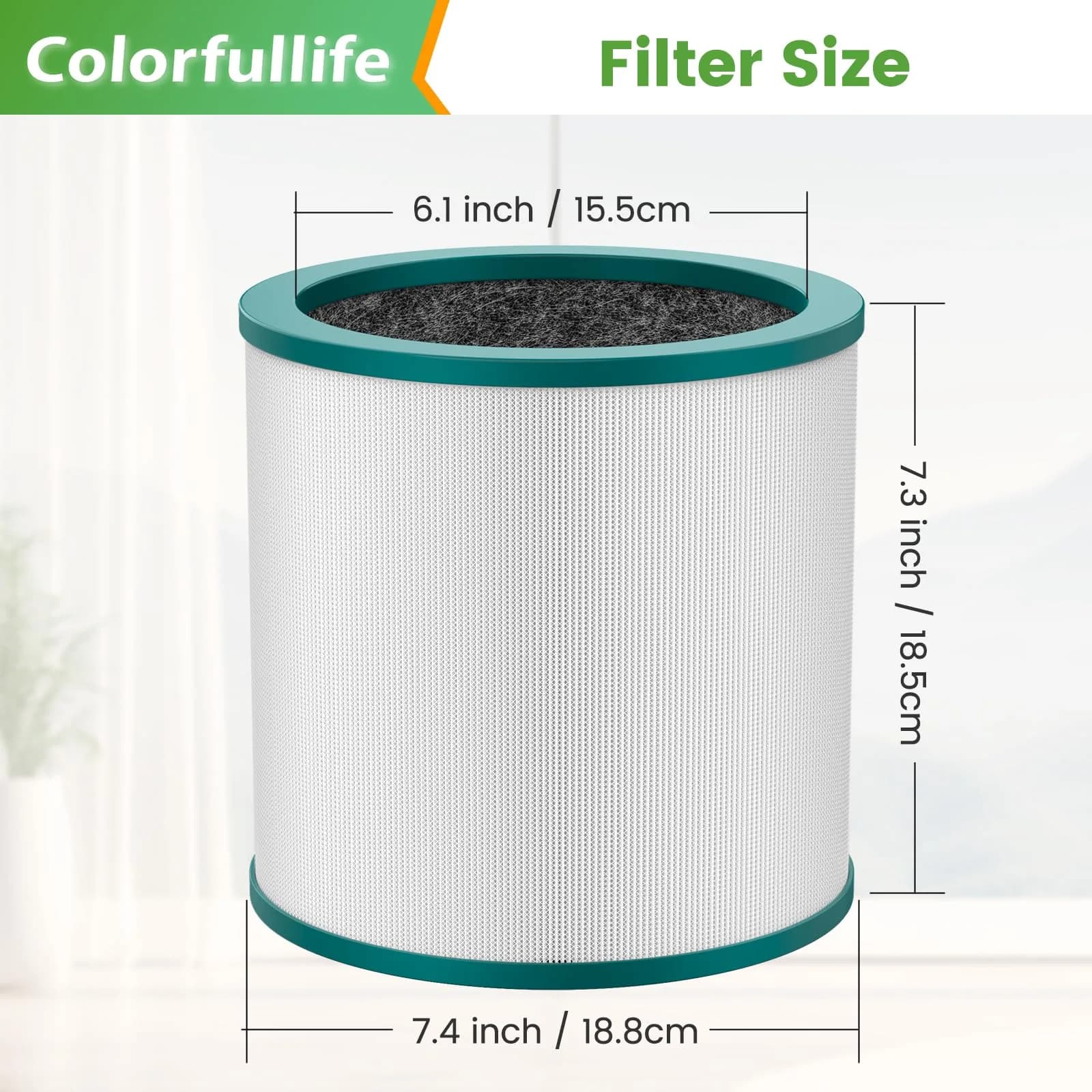Colorfullife Replacement Filter for Dyson TP01 TP02 TP03 AM11 BP01 Air Purifiers | 3-Stage H13 HEPA & Carbon Filtration (2-Pack) - view 5