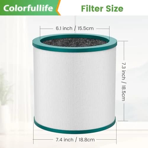Colorfullife Replacement Filter for Dyson TP01 TP02 TP03 AM11 BP01 Air Purifiers | 3-Stage H13 HEPA & Carbon Filtration (2-Pack) thumbnail 5