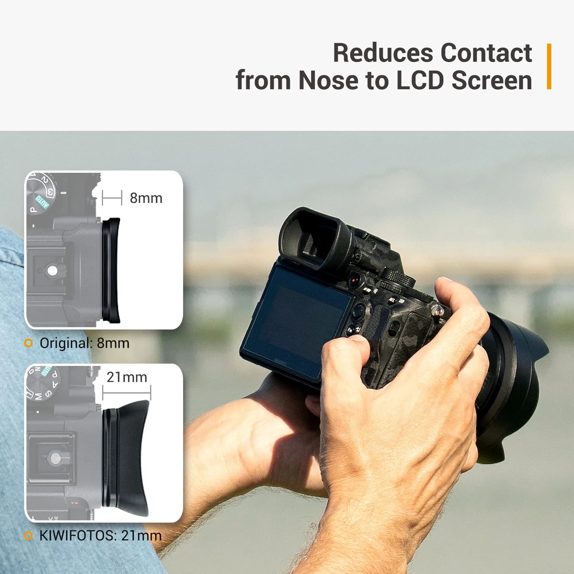 Kiorafoto Extended Eyecup for Sony A7/A9 Series Cameras | Replaces FDA-EP18 FDA-EP16 FDA-EP15 - view 2