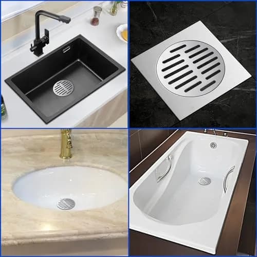 Vonty Round Stainless Steel Floor Drain Cover 6 Inch | Leak-Free Drain Cover with 14 Holes, Silver Tone thumbnail 7