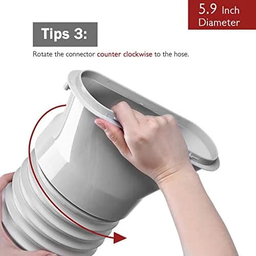 TURBRO Portable Air Conditioner Exhaust Hose 5.9 Inch Diameter 78 Inch Length White | Expandable & Universal Fit thumbnail 5