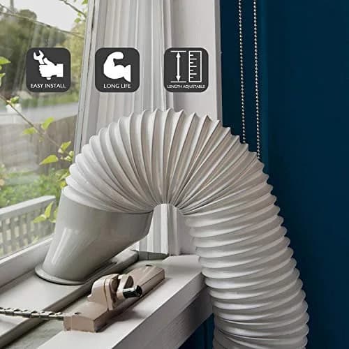 TURBRO Portable Air Conditioner Exhaust Hose 5.9 Inch Diameter 78 Inch Length White | Expandable & Universal Fit thumbnail 8