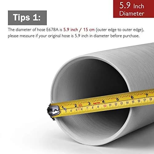 TURBRO Portable Air Conditioner Exhaust Hose 5.9 Inch Diameter 78 Inch Length White | Expandable & Universal Fit thumbnail 3