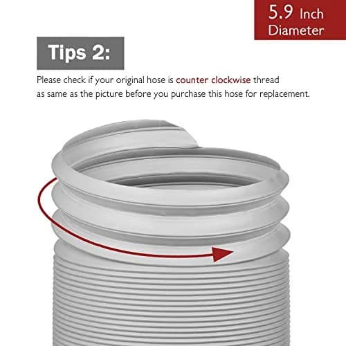 TURBRO Portable Air Conditioner Exhaust Hose 5.9 Inch Diameter 78 Inch Length White | Expandable & Universal Fit thumbnail 4