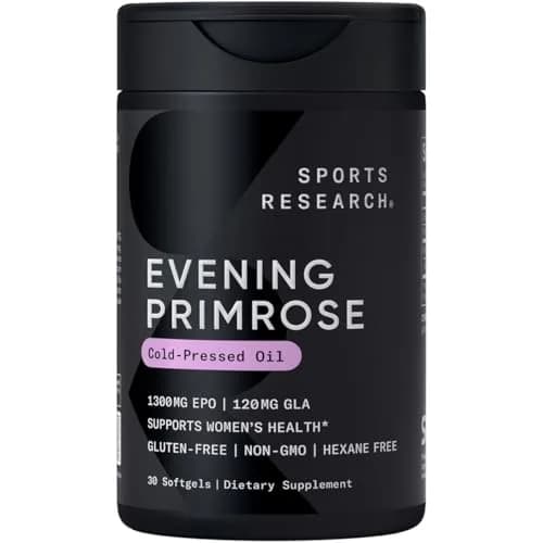 Sports Research Evening Primrose Oil 1300mg | Women’s Health & Skin Support, 30 Softgels thumbnail 1