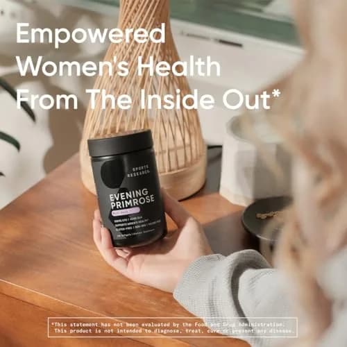 Sports Research Evening Primrose Oil 1300mg | Women’s Health & Skin Support, 30 Softgels thumbnail 6