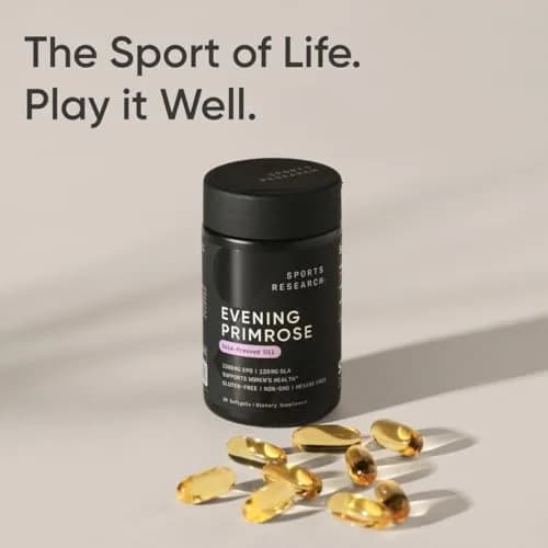 Sports Research Evening Primrose Oil 1300mg | Women’s Health & Skin Support, 30 Softgels thumbnail 7