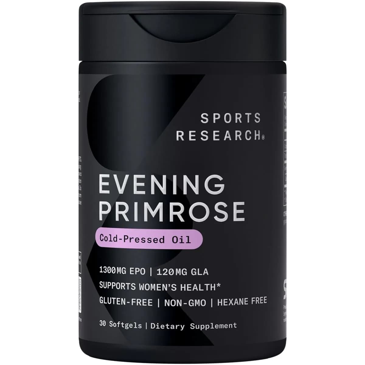 Sports Research Evening Primrose Oil 1300mg | Women’s Health & Skin Support, 30 Softgels