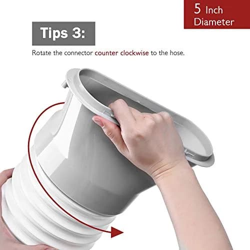 TURBRO Portable Air Conditioner Exhaust Hose, 5" Diameter, 78" Length | Universal, Anti-Clockwise Thread thumbnail 5