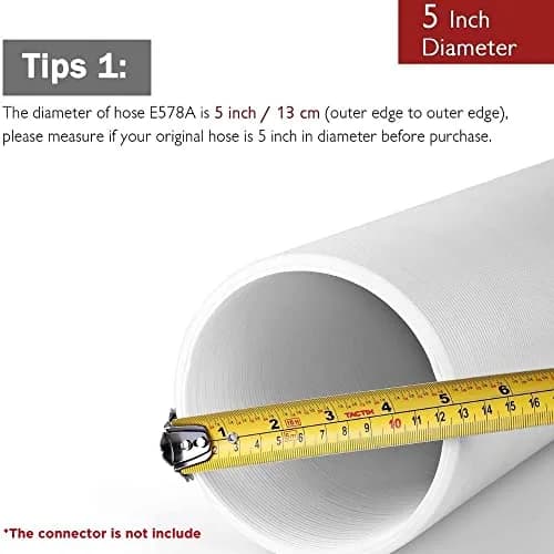 TURBRO Portable Air Conditioner Exhaust Hose, 5" Diameter, 78" Length | Universal, Anti-Clockwise Thread thumbnail 3