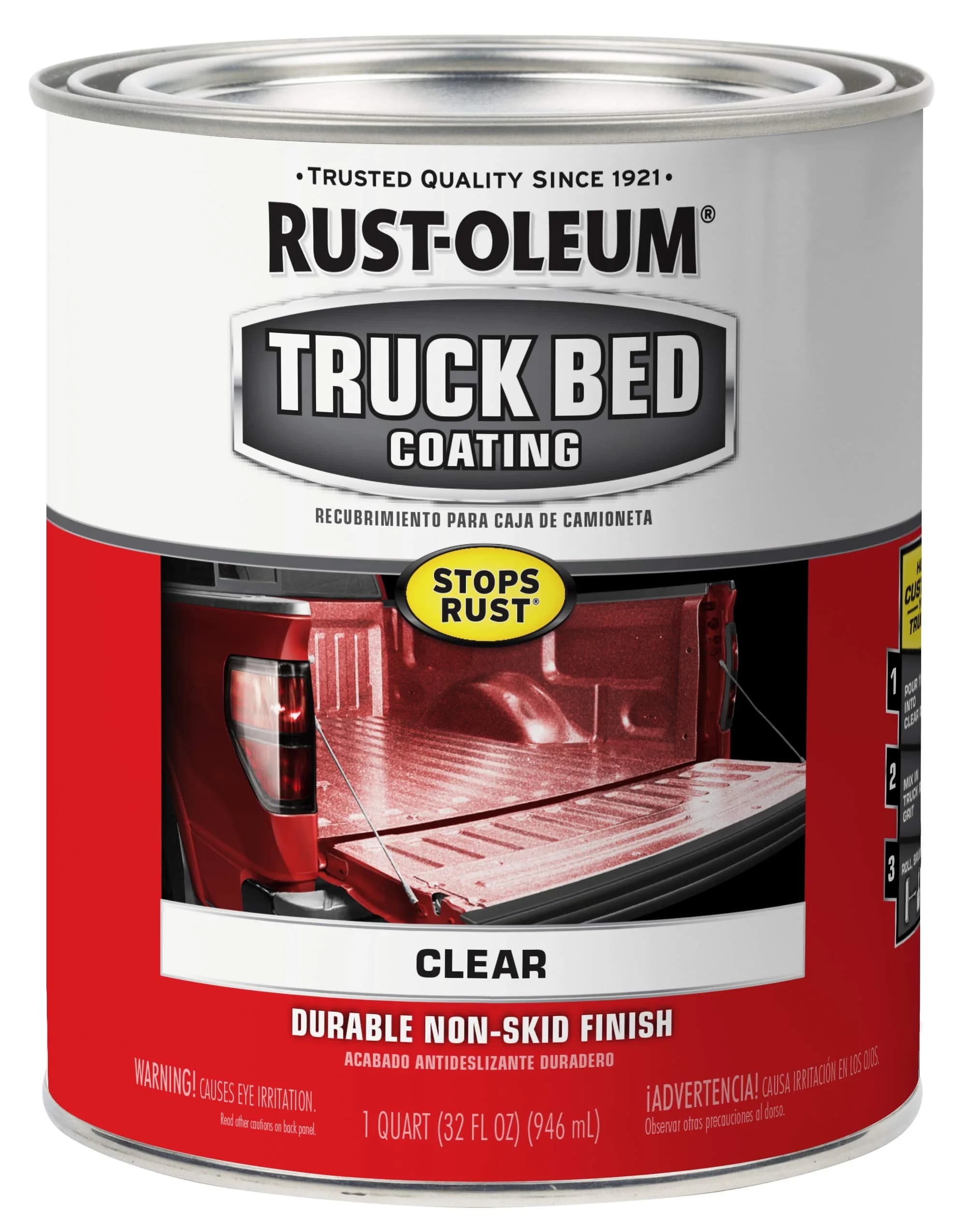 Rust-Oleum Automotive Truck Bed Coating Clear 1 Quart (32 fl oz) | Durable Protective Liner for Metal Truck Beds
