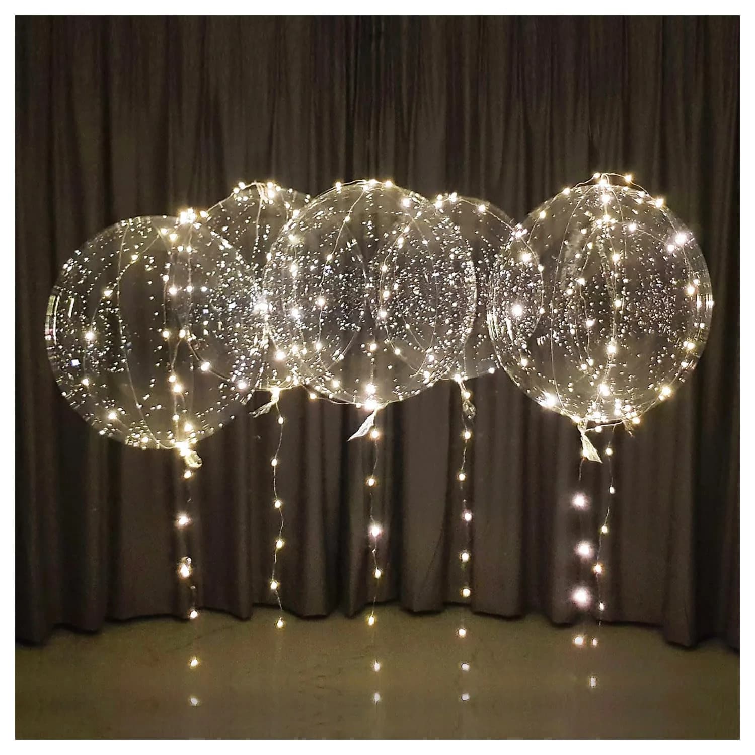 lightsfever 6PCS LED Light Up Bobo Balloons for Wedding Party Decorations | Enchanting White LED Balloons