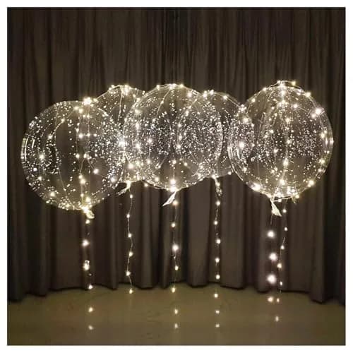 lightsfever 6PCS LED Light Up Bobo Balloons for Wedding Party Decorations | Enchanting White LED Balloons thumbnail 1