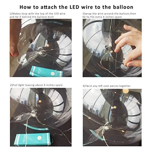 lightsfever 6PCS LED Light Up Bobo Balloons for Wedding Party Decorations | Enchanting White LED Balloons thumbnail 6