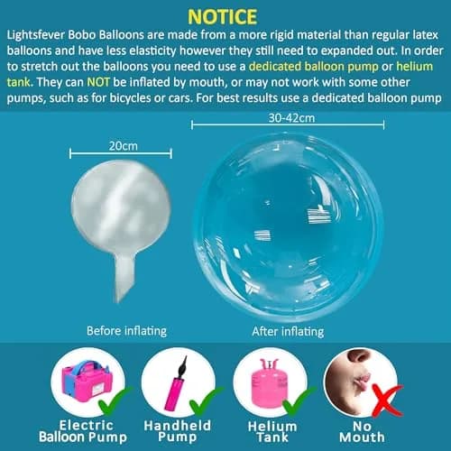 lightsfever 6PCS LED Light Up Bobo Balloons for Wedding Party Decorations | Enchanting White LED Balloons thumbnail 7