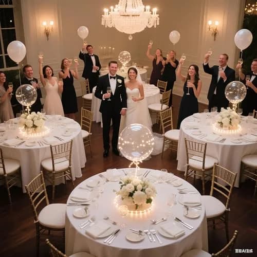 lightsfever 6PCS LED Light Up Bobo Balloons for Wedding Party Decorations | Enchanting White LED Balloons thumbnail 5