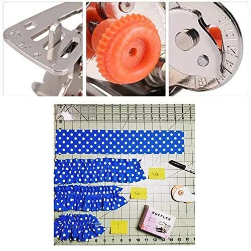 Youngine Ruffler Sewing Machine Presser Foot | Adjustable Pleats & Ruffles Attachment for Low Shank Singer, Brother, Janome, Kenmore thumbnail 5