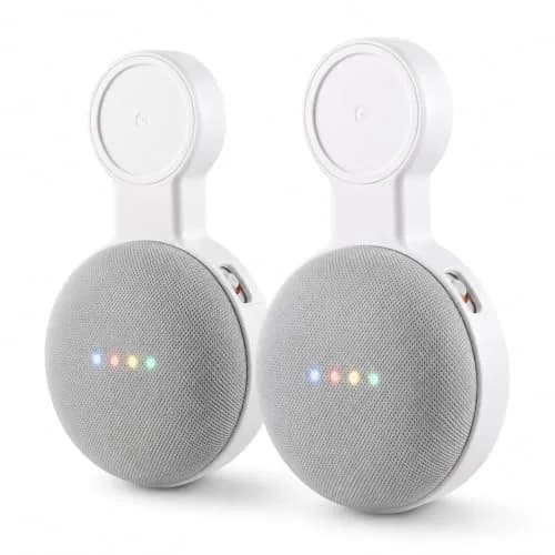 AMORTEK Wall Mount for Google Nest Mini & Home Mini, 2-Pack | Cord Management & Outlet Holder thumbnail 1