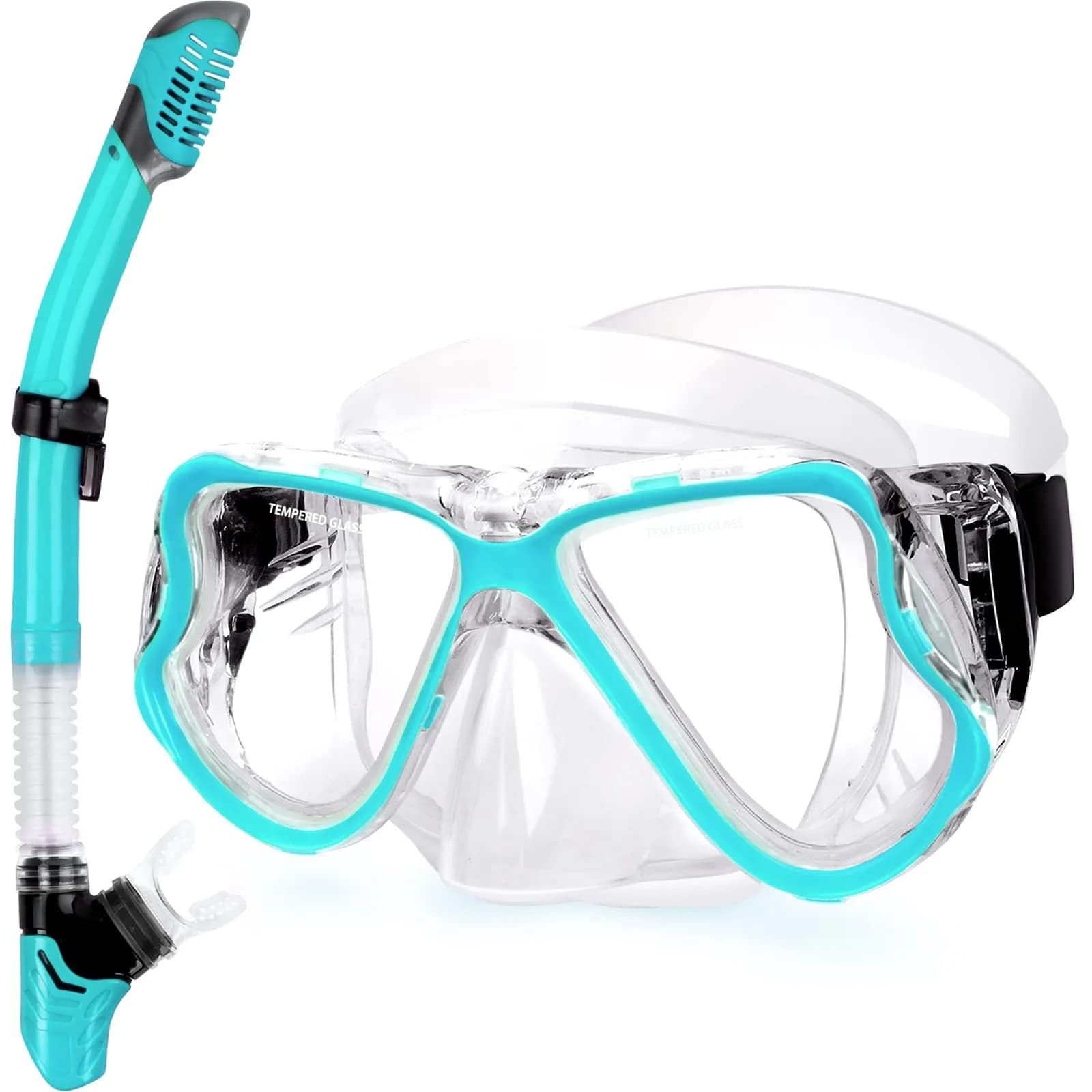 Greatever Snorkeling Gear for Adults Kids | Anti-Fog Dry Snorkel Mask Set with Panoramic View