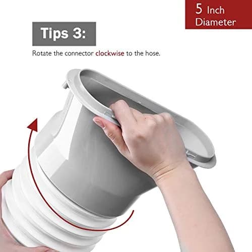 TURBRO Portable Air Conditioner Exhaust Hose 5 Inch Diameter 78 Inch Length White | Expandable & Universal Fit thumbnail 5