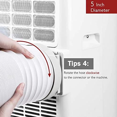 TURBRO Portable Air Conditioner Exhaust Hose 5 Inch Diameter 78 Inch Length White | Expandable & Universal Fit thumbnail 6