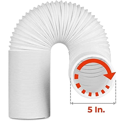 TURBRO Portable Air Conditioner Exhaust Hose 5 Inch Diameter 78 Inch Length White | Expandable & Universal Fit thumbnail 2