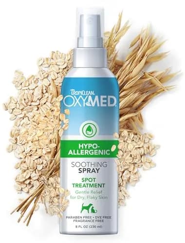 TropiClean OxyMed Hypoallergenic Itch Relief Spray for Cats & Dogs 236ml (8oz) | Gentle Relief for Sensitive Skin thumbnail 1