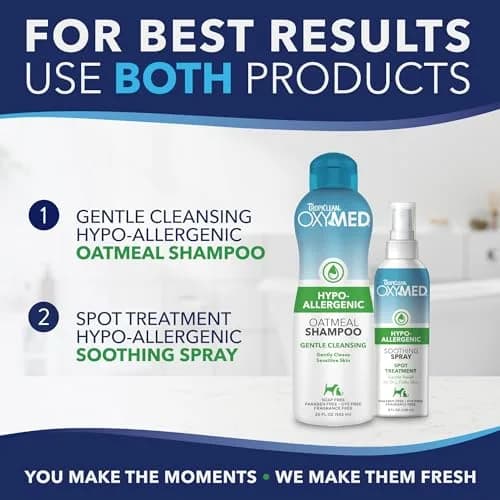 TropiClean OxyMed Hypoallergenic Itch Relief Spray for Cats & Dogs 236ml (8oz) | Gentle Relief for Sensitive Skin thumbnail 9