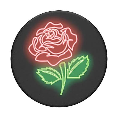 PopSockets Phone Grip with Expanding Kickstand Neon Rose | Secure, Swappable & Bright thumbnail 2