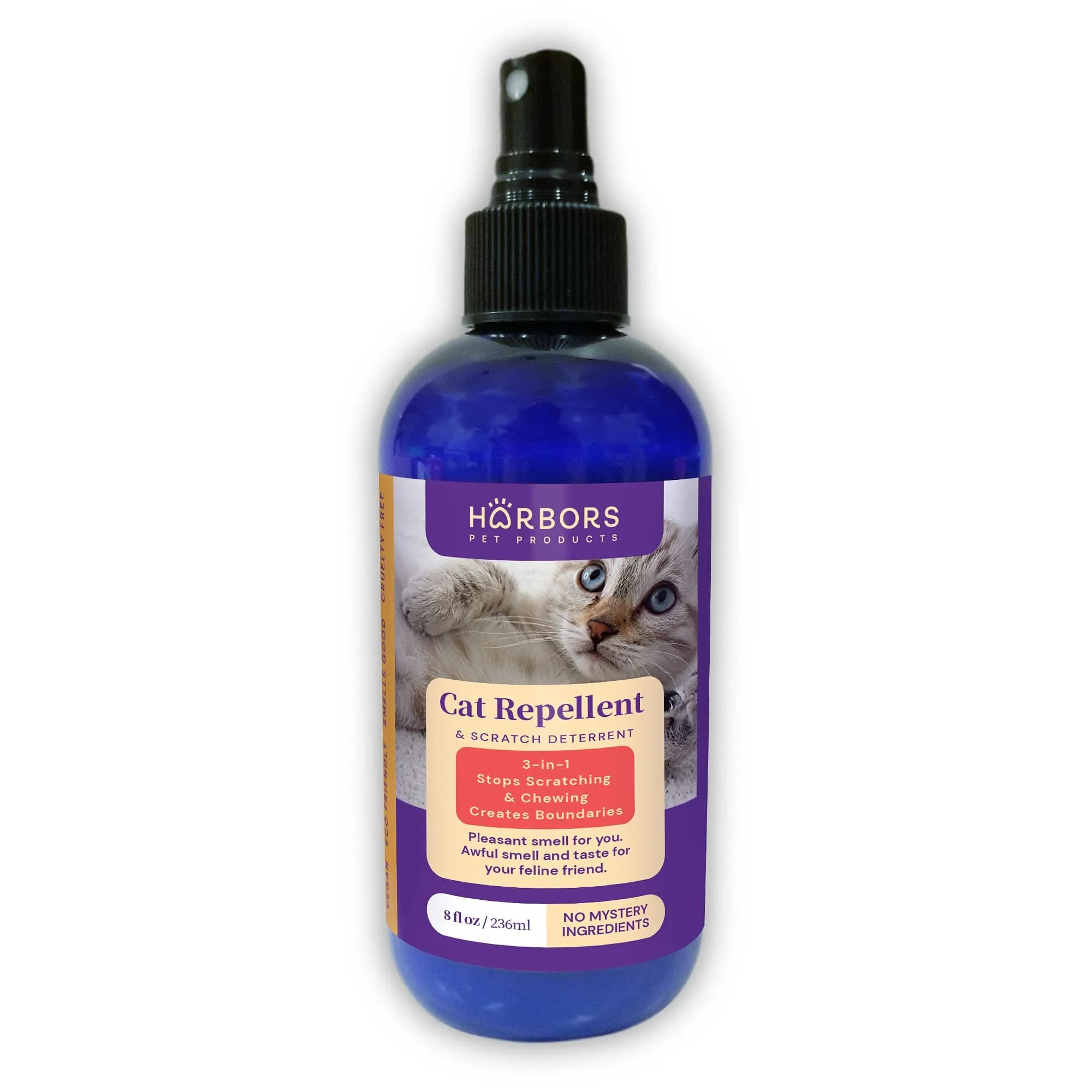Harbor's Pet Products Cat Scratch and Chewing Deterrent Spray 236ml (8 Fl Oz) | Safe Essential Oil Formula for Furniture and Plants — 8 oz