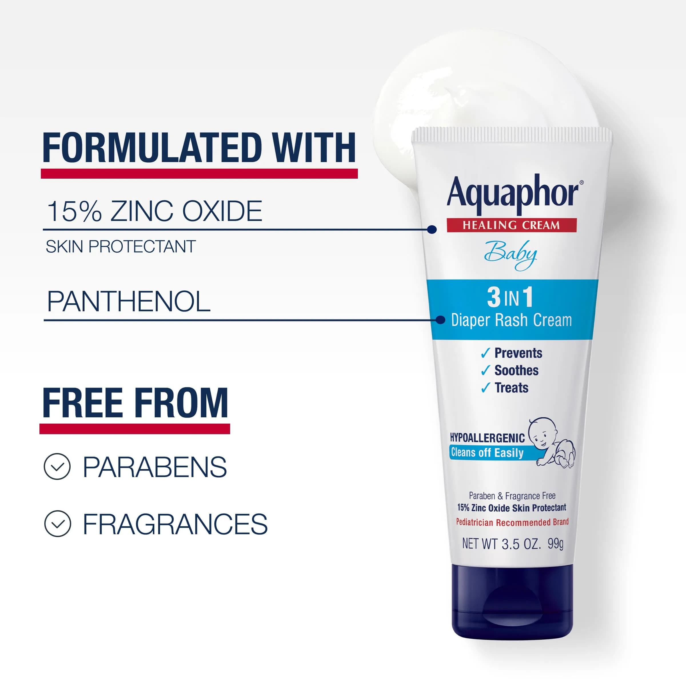 Aquaphor Baby Healing Ointment & Diaper Rash Cream Set 14 oz + 3.5 oz | Gentle Care for Sensitive Skin - view 6