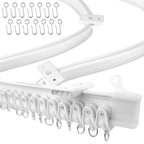 UrbanRed Flexible Ceiling Curtain Track 5m (16.4 ft) White | Bendable PVC Rail Kit for Room Dividers thumbnail 1