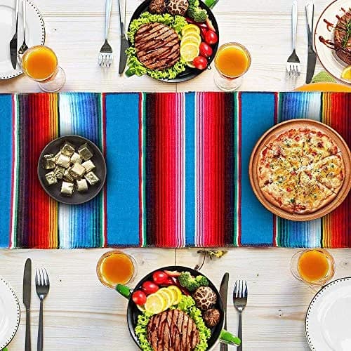 Hxezoc Mexican Serape Table Runner 53cm x 213cm (14 x 84 Inch) | Hand-Woven Cotton for Festive Decor thumbnail 4